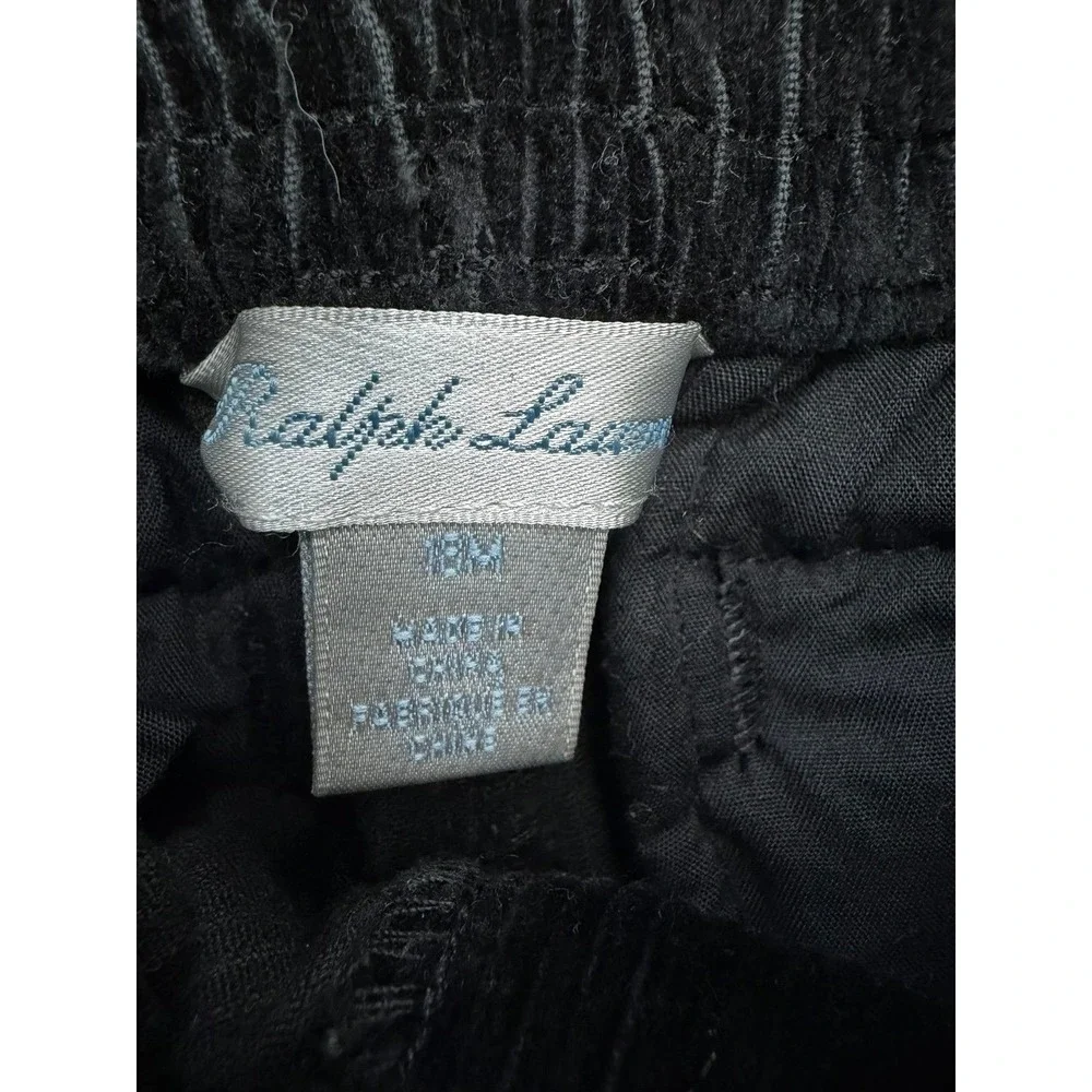 Ralph Lauren Baby Black Corduroy Pants 18M‎ Elastic Waist Classic NWOT